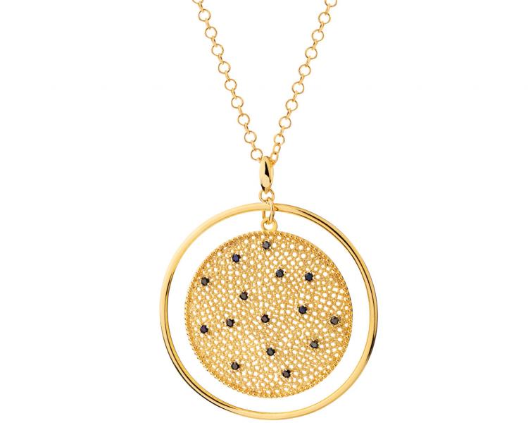 Pozlacený náhrdelník z bronzu se zirkony - kruh