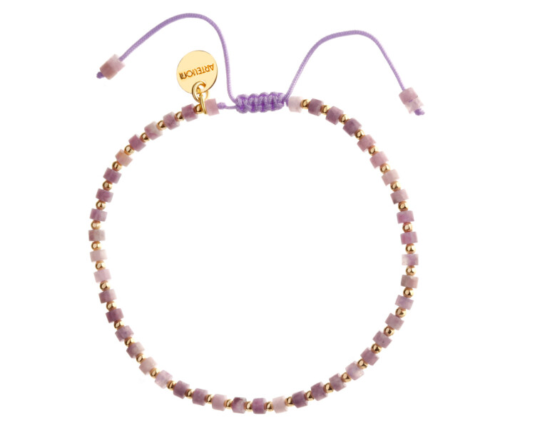 Gold-Plated Brass Bracelet with Lepidolite