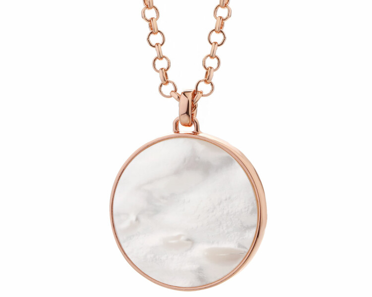 Pozlacený náhrdelník z mosazi s perletí
