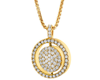 Gold-Plated Brass Necklace with Cubic Zirconia