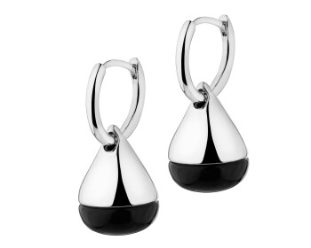 Rhodiované náušnice z mosazi s acháty