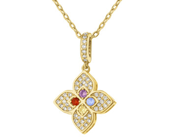 Pozlacený náhrdelník z mosazi se zirkony