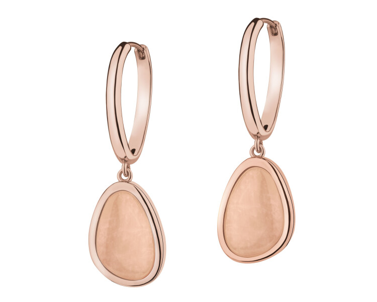 Pozlacené náušnice z mosazi s křemeny