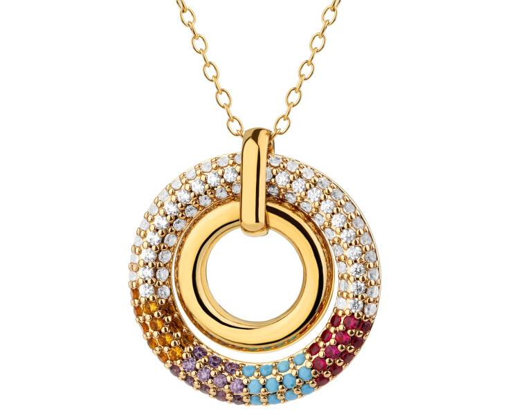 Pozlacený náhrdelník z mosazi se zirkony