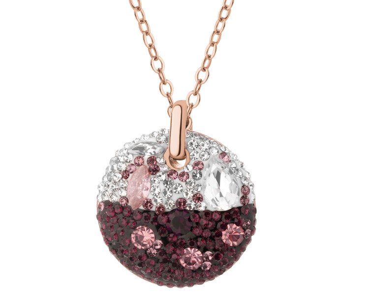 Náhrdelník z ušlechtilé oceli s krystaly