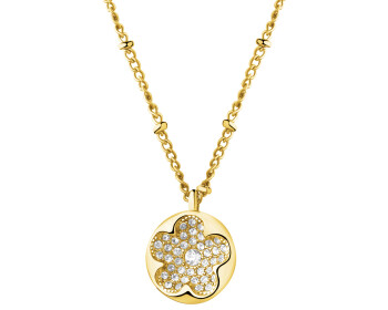 Náhrdelník z ušlechtilé oceli s krystaly - květ