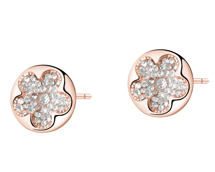 Náušnice z ušlechtilé oceli s krystly - květ