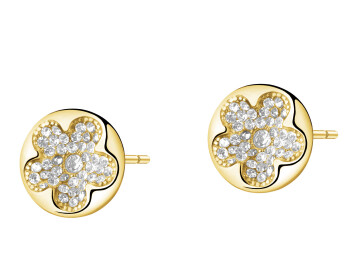 Náušnice z ušlechtilé oceli s krystaly - květ