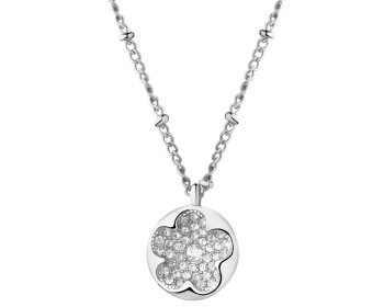 Náhrdelník z ušlechtilé oceli s krystaly - květ