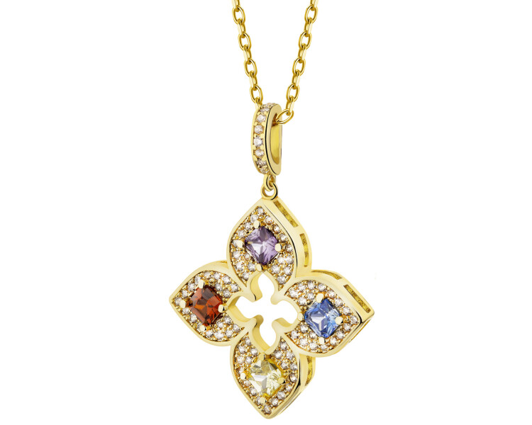 Pozlacený náhrdelník z mosazi se zirkony