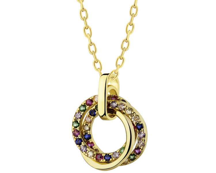 Gold-Plated Brass Necklace with Cubic Zirconia