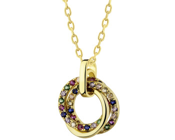 Gold-Plated Brass Necklace with Cubic Zirconia