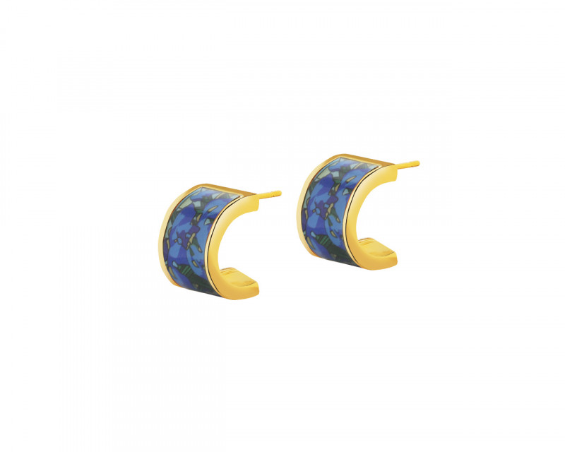 Ohrringe aus vergoldetem Messing mit Emaille
