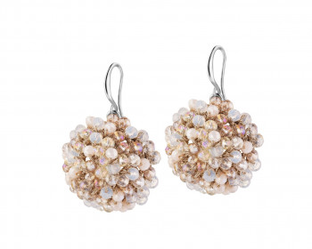Glass cluster drop earrings