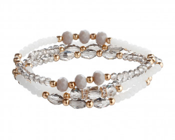 Gold-Plated Brass Bracelet with Crystal