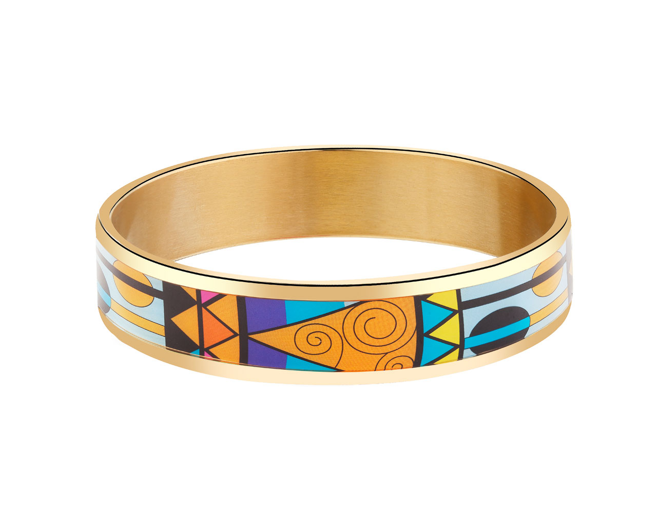 Champlevé Enamel Bangle Bracelet, Floral with blue background. Chinese –  Earthly Adornments