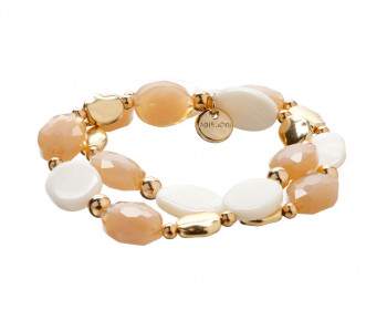 Gold-Plated Brass Bracelet with Mother Of Pearl