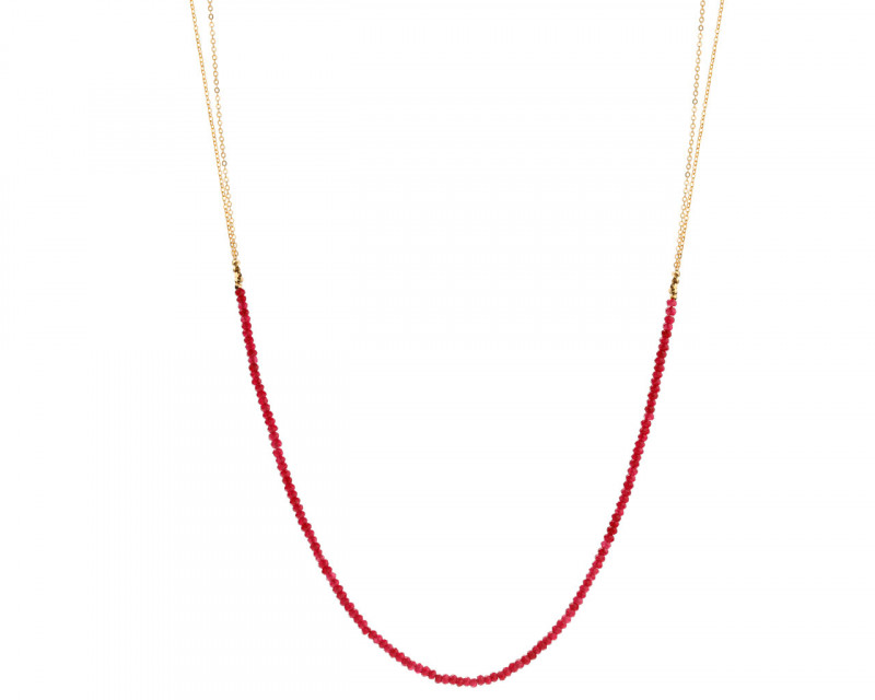 Gold-Plated Brass Necklace with Quartz