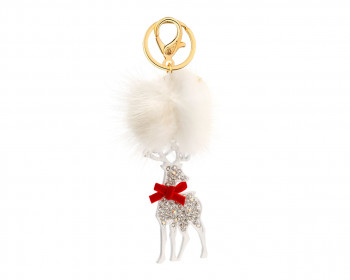 Gold-Plated Zinc Keyring with Crystal