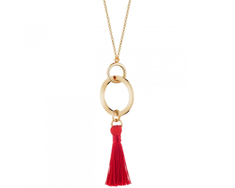 Gold Plated Bronze Champagne Tassel Necklace
