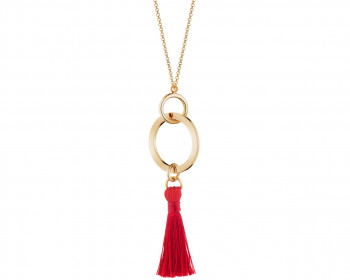 Gold Plated Bronze Champagne Tassel Necklace