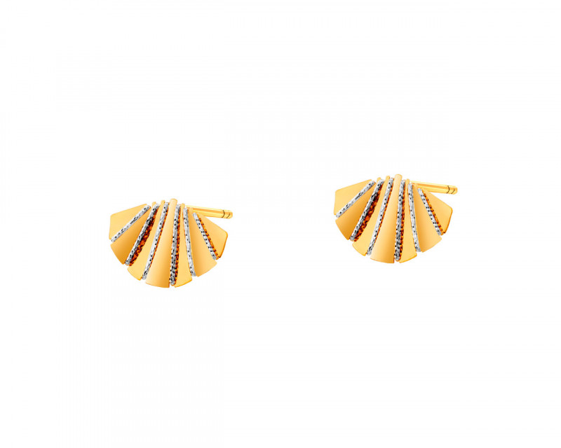 Rhodium-Plated Bronze, Gold-Plated Bronze Earrings 