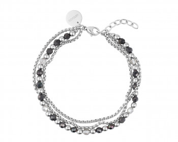 Stainless Steel Bracelet with Glass