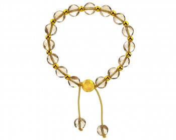 Gold Plated Brass Bracelet with Glass Beads