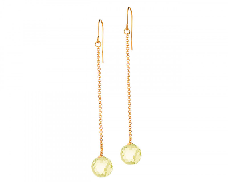 Rhodium Plated Brass Earrings with Glass