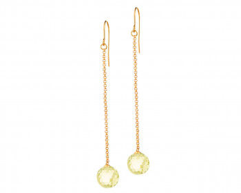 Rhodium Plated Brass Earrings with Glass