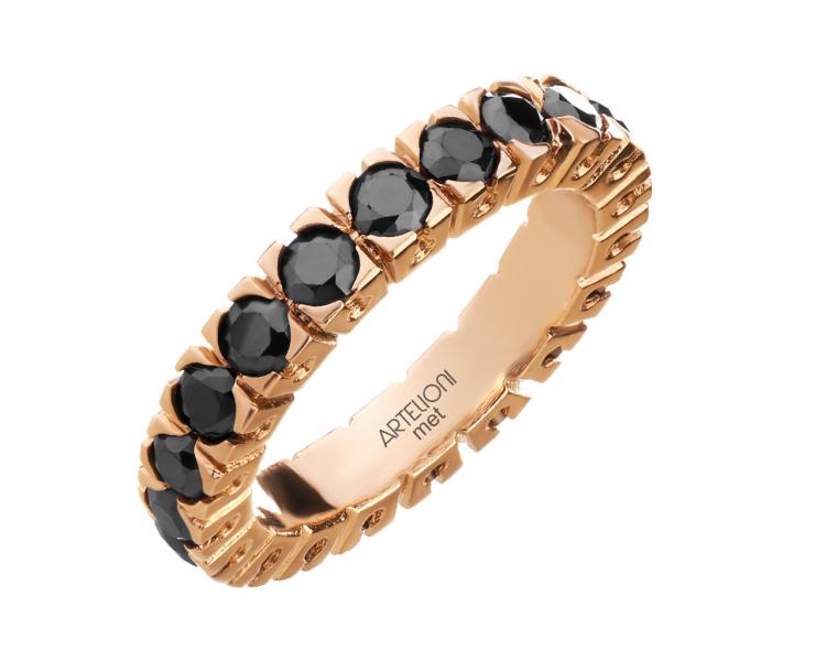 Gold-plated brass ring with cubic zirconias