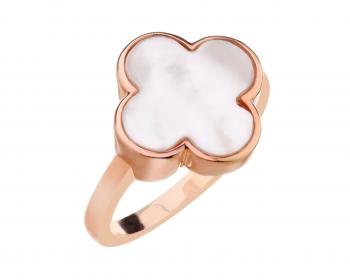 Gold-Plated Brass Ring with Mother Of Pearl