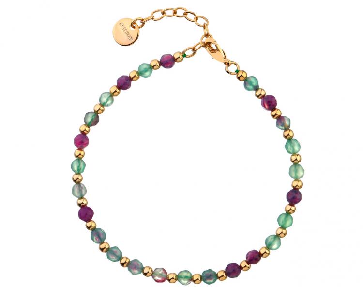 Gold-Plated Brass Bracelet with Agate