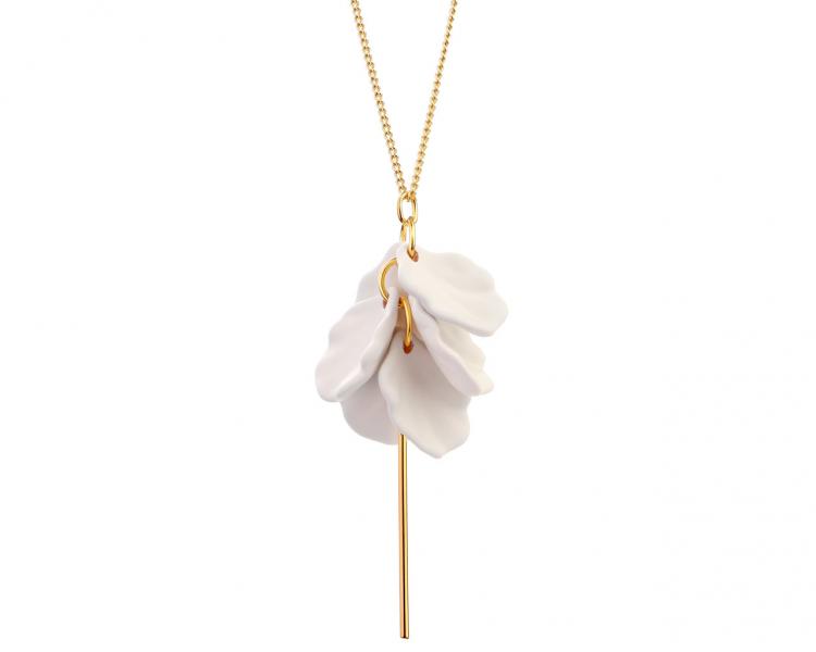 Gold-Plated Brass, Polyurethane Necklace 