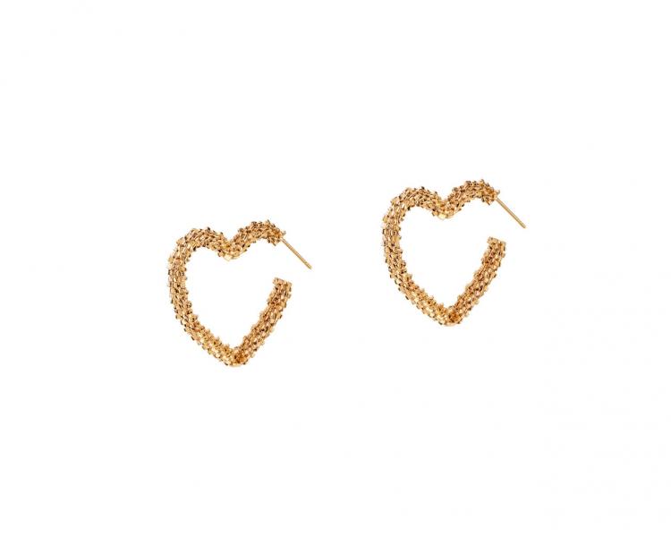 Gold-Plated Brass, Gold-Plated Silver Earrings 