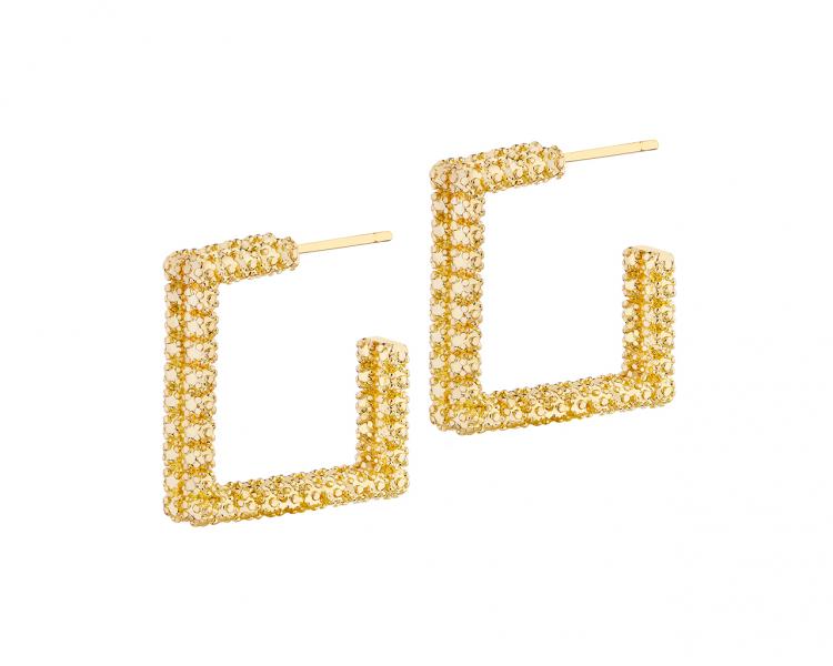 Gold-Plated Brass, Gold-Plated Silver Earrings 