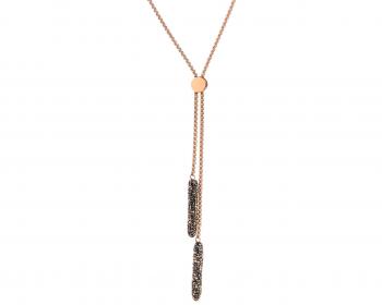 Stainless Steel Necklace with Marcasite