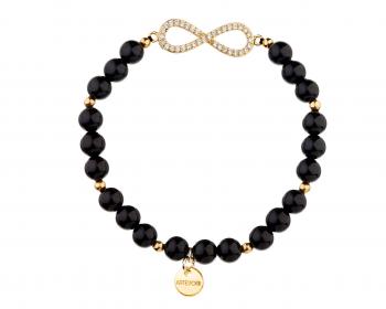 Gold-Plated Brass Bracelet with Agate