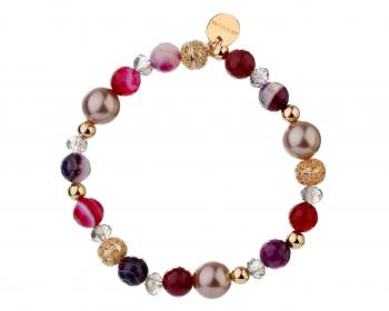 Gold-Plated Brass Bracelet with Agate