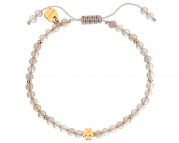 Gold-Plated Brass Bracelet with Agate