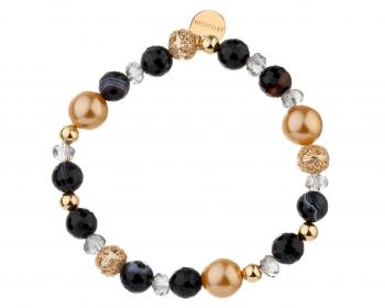 Gold-Plated Brass Bracelet with Agate