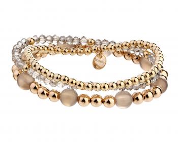Gold-Plated Brass Bracelet with Agate