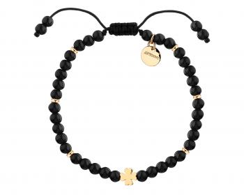 Gold-Plated Brass Bracelet with Agate