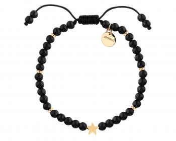 Gold-Plated Brass Bracelet with Agate
