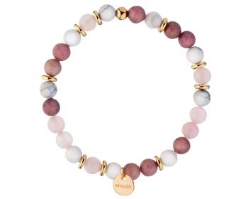 Gold-Plated Brass Bracelet with Howlite