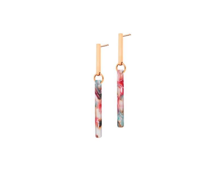 Stainless steel earrings with resin details