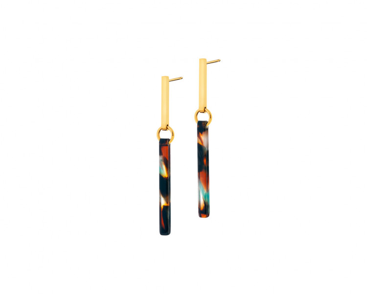 Stainless steel earrings with resin details