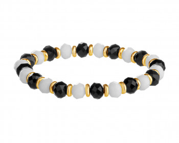 Gold-Plated Brass Bracelet with Glass