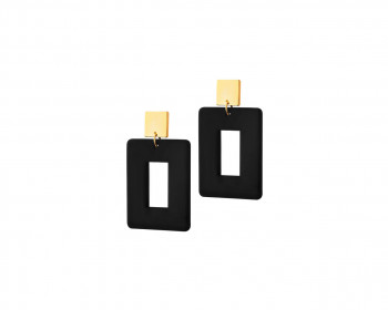 Gold-Plated Brass, Polyurethane Earrings 