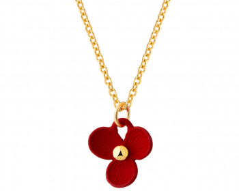 Pozlacený náhrdelník z mosazi - květ